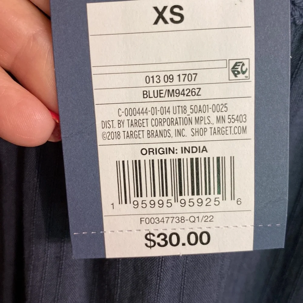 Universal Thread blue pheasant style crepe sun dress with fun top/strap … - Picture 6 of 9